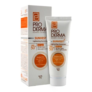 کرم ضد آفتاب و روشن کننده SPF50 بدون رنگ پرودرما